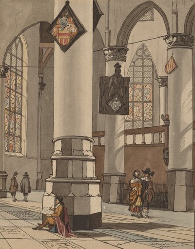 Kirkens interiør, 1774. av Bernhard Schreuder