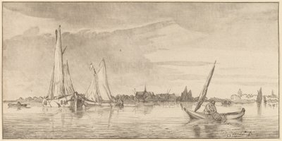 Elv med by, 1775. av Bernhard Schreuder