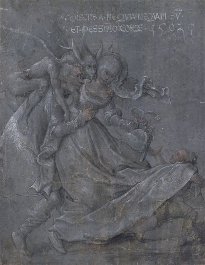 Par elskere med djevelen og amor, 1503 av Bernhard Strigel