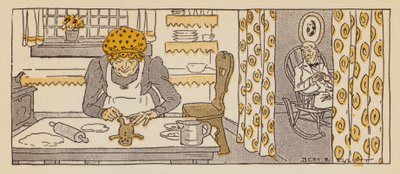 The Gingerbread Man, en New England-fortelling (farge litho) av Bert Elliott