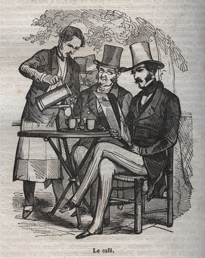 Kaffe - gravering i "La Physiologie du gout"" av Jean Anthelme Brillat Savarin av Bertall