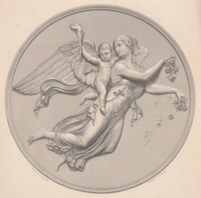 Morning, drawn by F. R. Roffe (fl.1850-63), engraved by William Callio Roffe (1817-89), mid-19th century (reprodction of engraving) av Bertel (after) Thorvaldsen