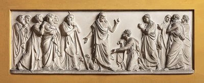 Kristus overdrar ledelsen av kirken til Sankt Peter av Bertel Thorvaldsen