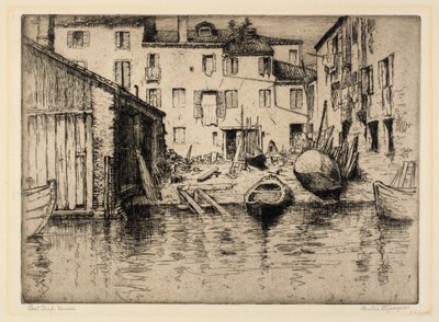 Båtbutikk, Venezia av Bertha E. Jaques