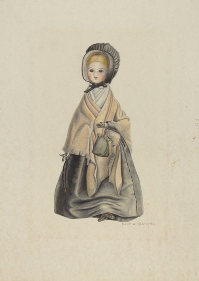 Quaker dukke av Bertha Semple