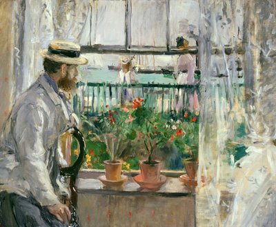 Eugene Manet (1834-92) på Isle of Wight (olje på lerret) av Berthe Morisot