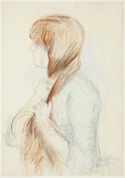 Jente som fletter håret (La Natte) av Berthe Morisot
