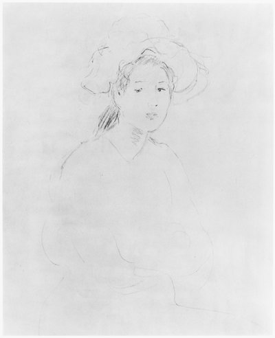 Hodet til en kvinne (Verso) (se 383972 Recto) 1893 av Berthe Morisot