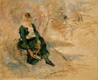 Ung kvinne overleverer skøyten sin av Berthe Morisot
