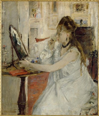 Jeune femme se poudrant (Ung kvinne pudder seg selv) av Berthe Morisot