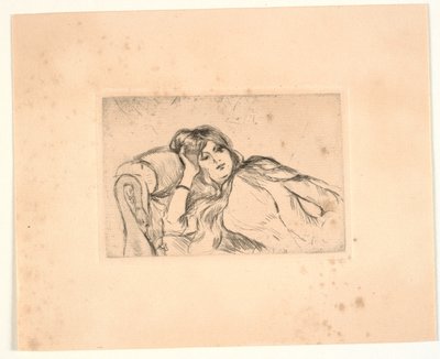 Kvinne liggende på en sofa (Jeanne-Marie) av Berthe Morisot