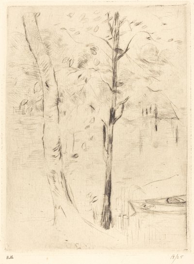 Innsjø med robåt, 18881890. av Berthe Morisot