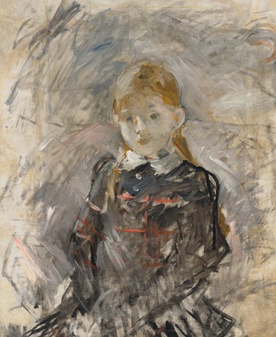 Liten jente med blondt hår av Berthe Morisot