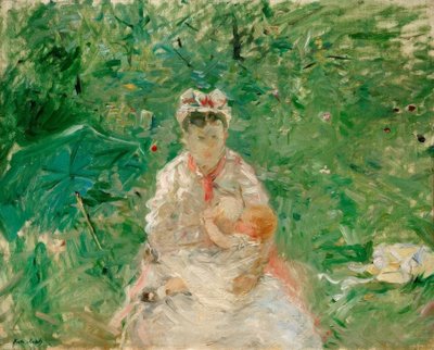 Barnepike og baby av Berthe Morisot