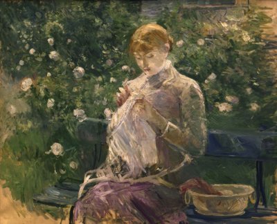 Pasie-søm i Bougivals hage – 1881 – 81 × 100 cm – olje på lerret av Berthe Morisot