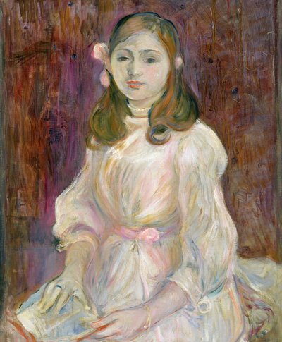 Portrett av Julie Manet (1878-1966) Holder en bok, 1889 av Berthe Morisot