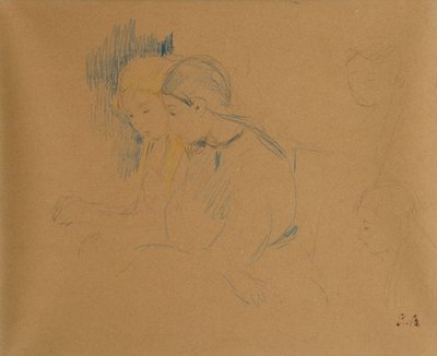 Portrett av unge jenter (fargestifter og blyant) av Berthe Morisot