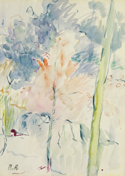 Rødt tre i en skog, 1893 av Berthe Morisot