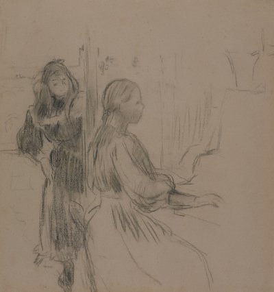 Studie for La Musique, 1893 (kull på lagt papir) av Berthe Morisot
