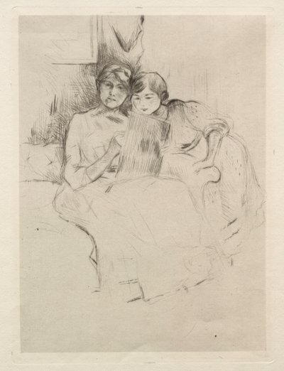 Tegnetimen (Berthe Morisot tegner med datteren hennes) av Berthe Morisot