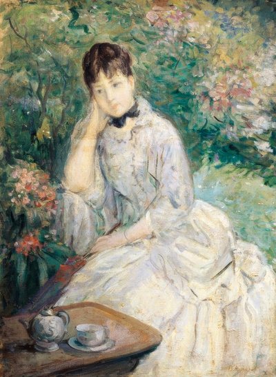 Ung kvinne sitter på en sofa, av Berthe Morisot