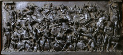 Battle between Romans and Barbarians (bronse) - Battle of the Romans and Barbarians (Battle of the Horsemen). Bronse relieffstrømper laget av Bertoldo di Giovanni (1420-1491) av Bertoldo di Giovanni