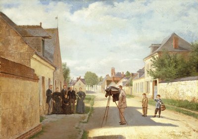 Tar familieportrettet (olje på lerret) av Bertrand (after) Perrony