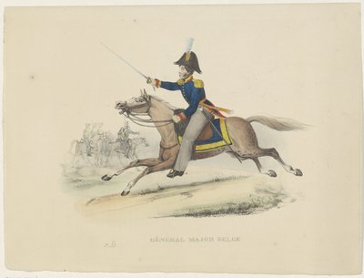 Belgisk generalmajor, 1830 Belgisk generalmajor (tittel på objekt) Belgiske kostymer: eldgamle og moderne, militære, sivile og religiøse, 1830 (serietittel) av Bertrand