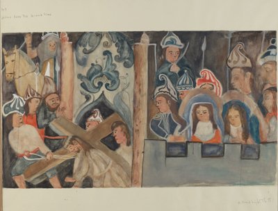 Korsstasjon nr. 7: Jesus faller andre gang, ca. 1936. av Beulah Bradleigh