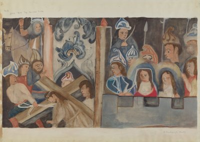 Korsstasjon nr. 7: Jesus faller andre gang, ca. 1936. av Beulah Bradleigh