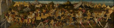 Scipio Africanus Defeating Hannibal, ca. 1470 (tempera på stoff montert på panel) (se også 488155) av Biagio di Antonio