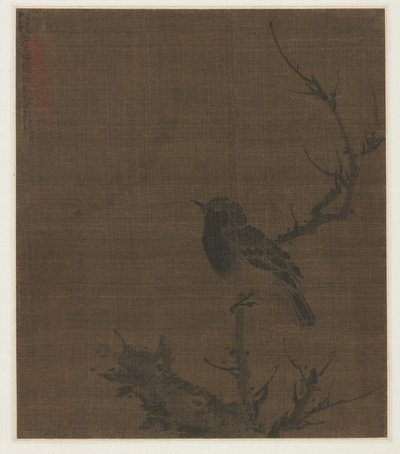 Sovende fugl på en Prunus-gren, 1400-tallet. av Bian Wenjin