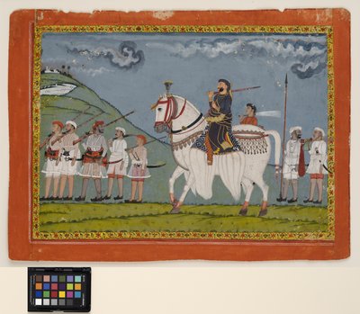 Kunwar Dhan Singh på sin fregnete hest av Bijna Bijna