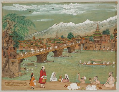 Utsikt over Srinagar, 1872 av Bishan Singh