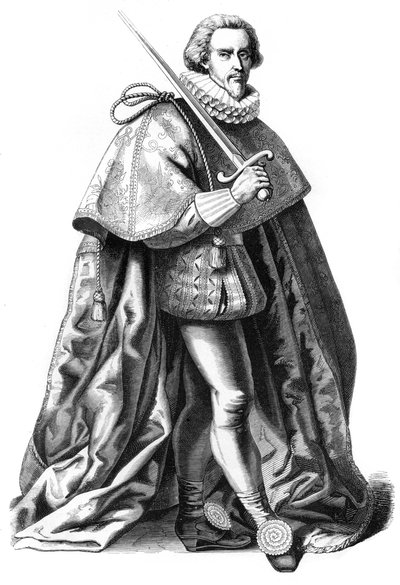 Storslått kostyme til en øverstkommanderende for de franske hærene, 1500-tallet 1849. av Bisson and Cottard