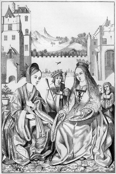 Saint Catherine of Alexandria, 1400-tallet 1849. av Bisson and Cottard