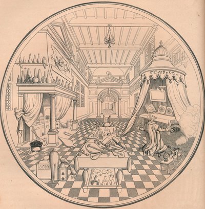 Alkymisten, 1500-tallet, 1849. av Bisson and Cottard