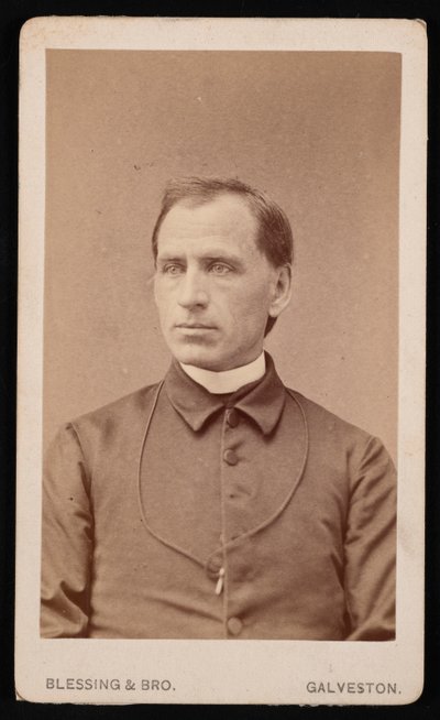 Portrett av pastor Joseph Celestine Carrier 1833-1904, før 1876. av Blessing and Bro