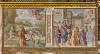 Central Nave, First North Span, Kunngjøring til Joachim, Møte mellom St. Joachim og St. Anne ved Golden Gate, Boccaccio Boccaccino 1514-15 av Boccaccio Boccaccino