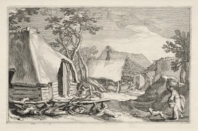 Landskap med våningshus, 1613-1614. av Boetius Adams Bolswert