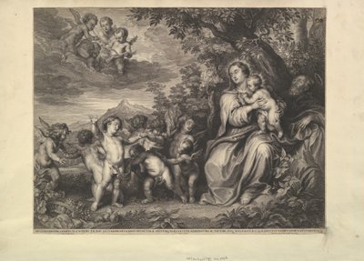Hvil på flukten til Egypt, 1650-59. av Boetius Adams Bolswert