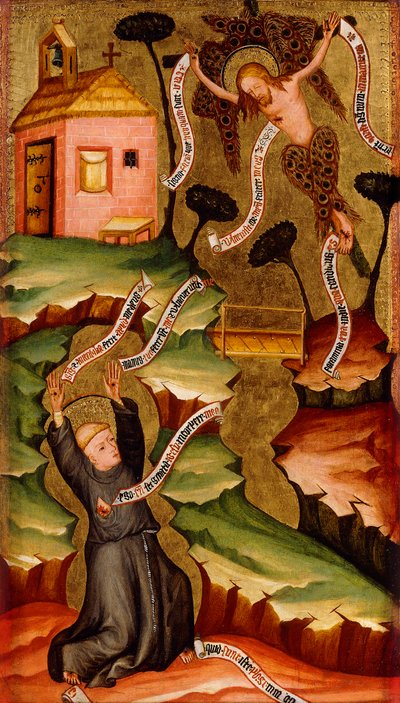 Saint Francis mottar Stigmata, ca. 1400 av Bohemian School