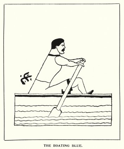 Oxford Quips: The Boating Blue (litho) av Bohun Lynch