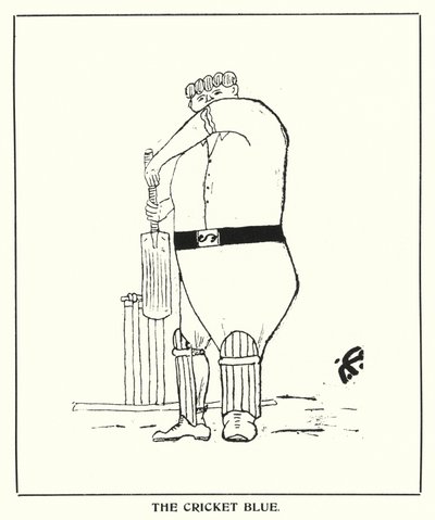 Oxford Quips: The Cricket Blue (litho) av Bohun Lynch