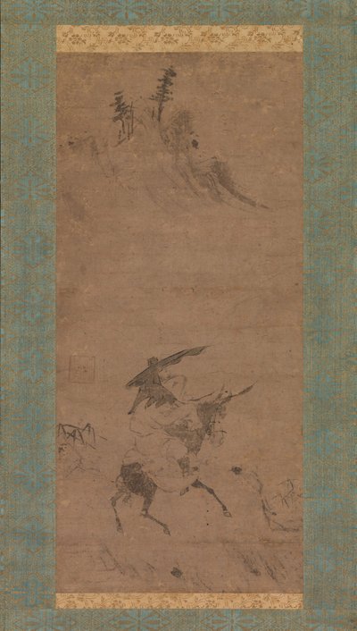Su Shi Riding a Donkey, tidlig på 1400-tallet. av Bokudo Sojun