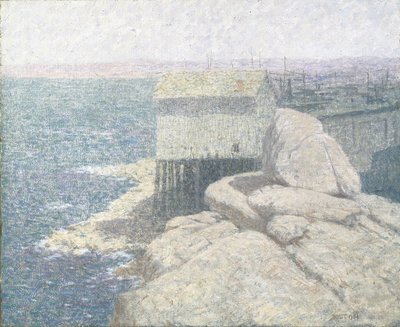 Chinese Fishing Village, Monterey Bay, California (olje på lerret) av Bolton Coit Brown