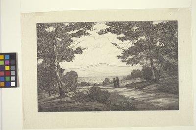 Fjerne fjell (blekk på papir) av Bolton Coit Brown