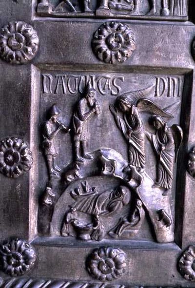 Panel som viser fødselen fra Porta di S. Ranieri i South Transept av Bonannus of Pisa