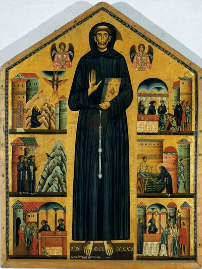 Livet til Saint Francois av Assisi. (Maleri på tre) 1235 av Bonaventura Berlinghieri