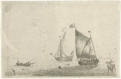 Seascape med en fiskebåt av Bonaventura Peeters (I)